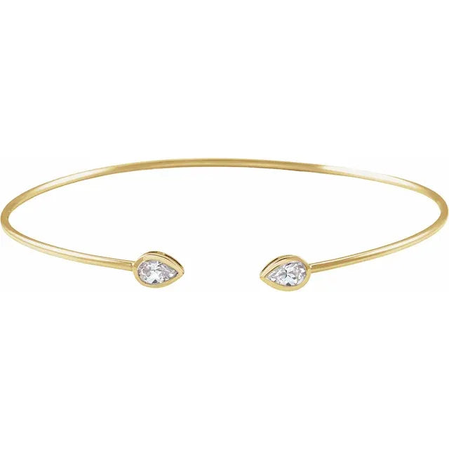 14K Yellow Gold 1/2 CTW Natural Diamond Bangle Bracelet