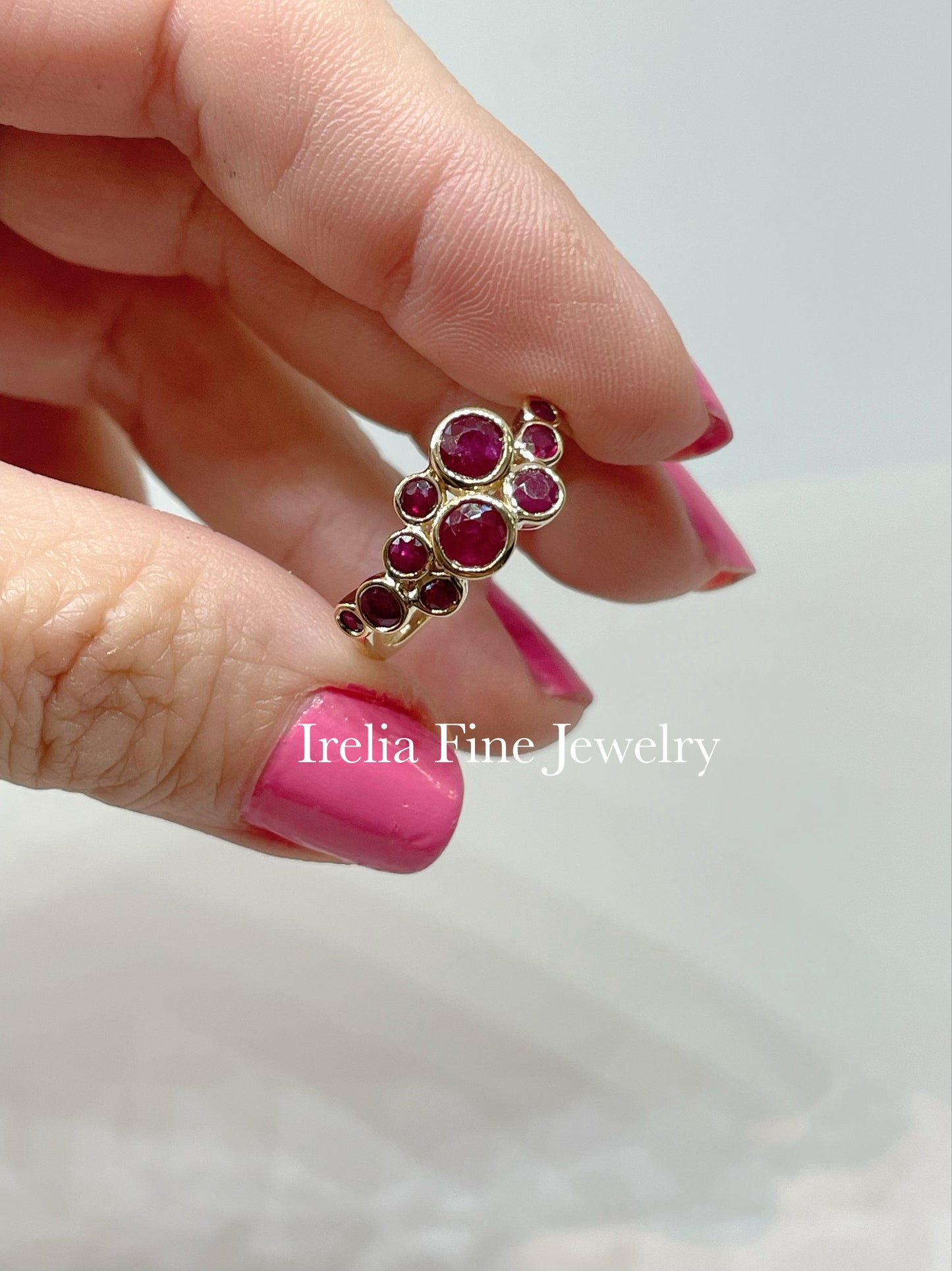 14K Yellow Gold Natural Madagascar Ruby Bezel-Set Ring- Size 7