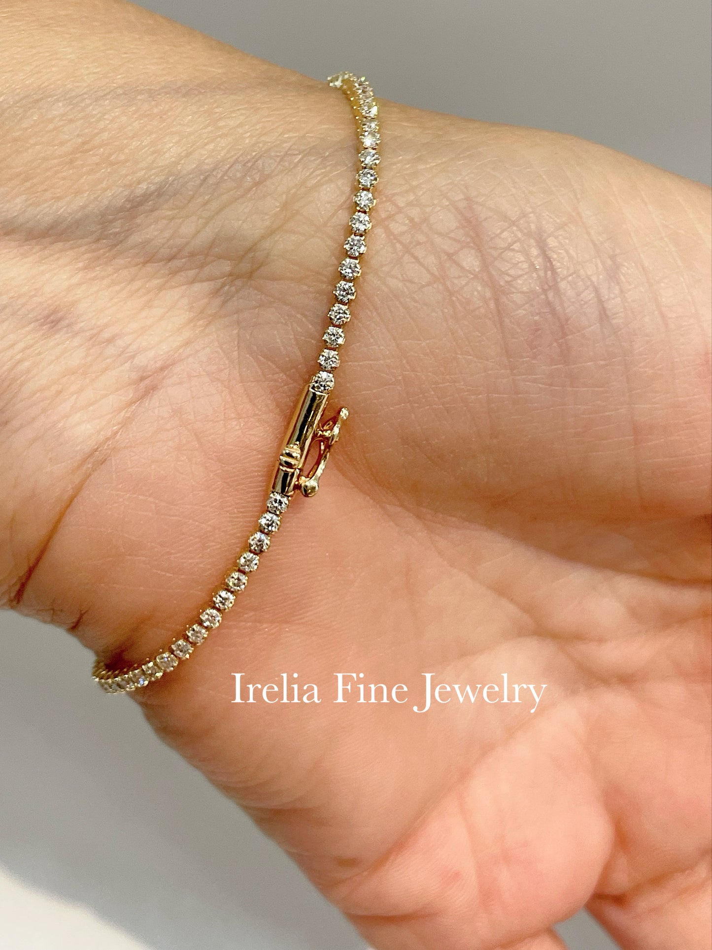 14K Yellow 1 5/8 CTW Lab Diamond Bracelet, Size 7 inches