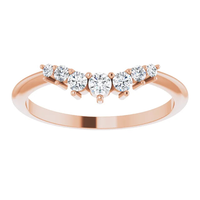 14K White 1/5 CTW Natural Diamond Petite Contoured Band