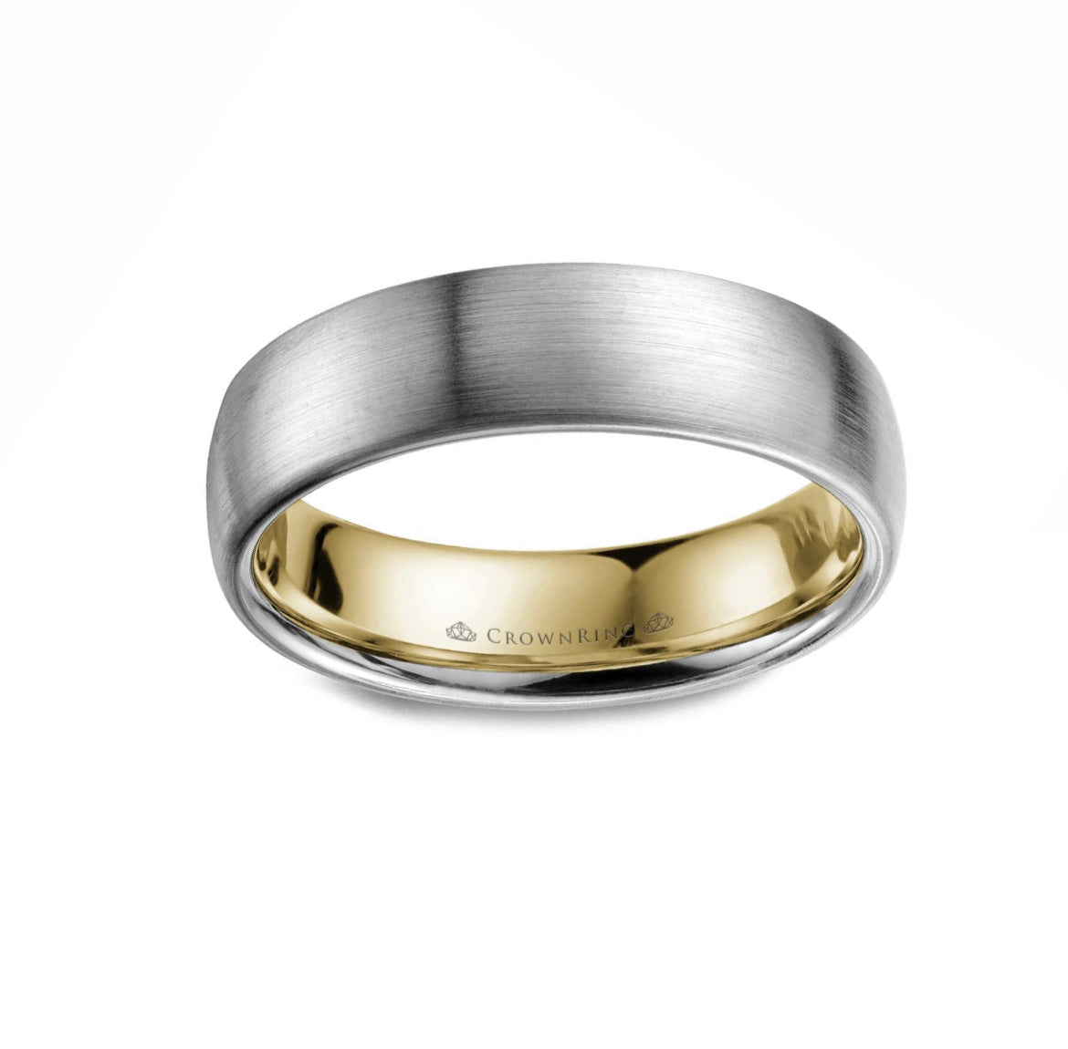CrownRing Collection - 14k Gold Two Tone Comfort Fit Lining
