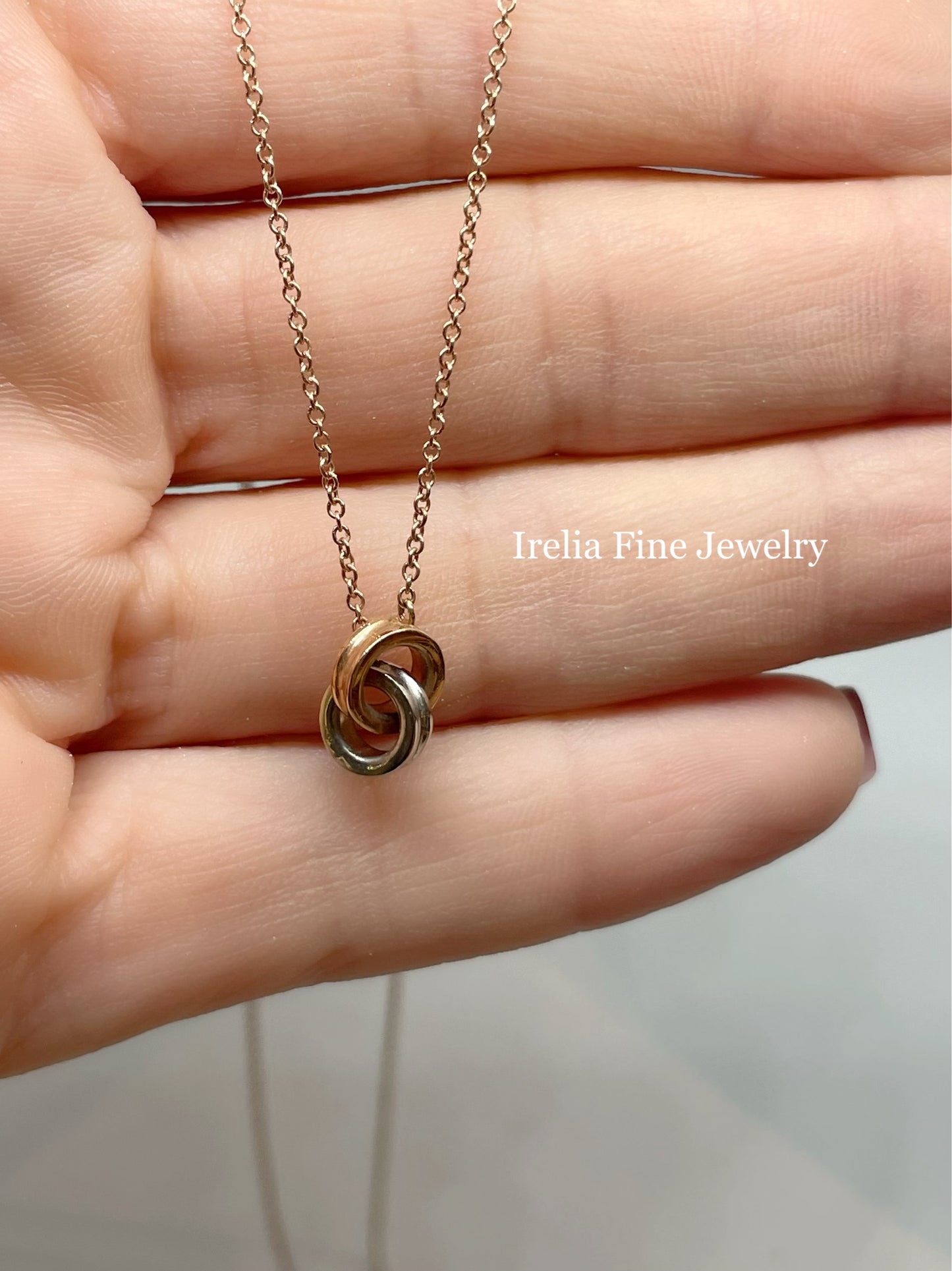 Tiny 14k Rose Gold Interlocking Pendant