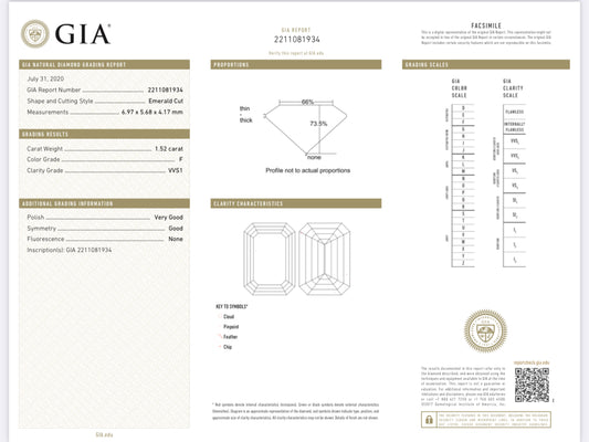 1.52 Carat Emerald Cut Diamond F , VVS1 GIA CERTIFICATE 2211081934 1.50 Carat Asscher Cut Diamond G , S1 , GIA CERTIFICATE 12744461  Total PRICE $15,890.00 / DEPOSITED REQUESTED