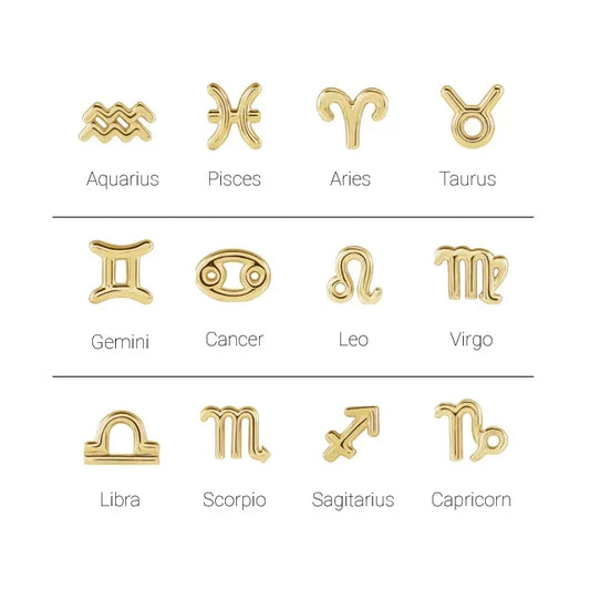 Tiny 14k Gold Zodiac Studs