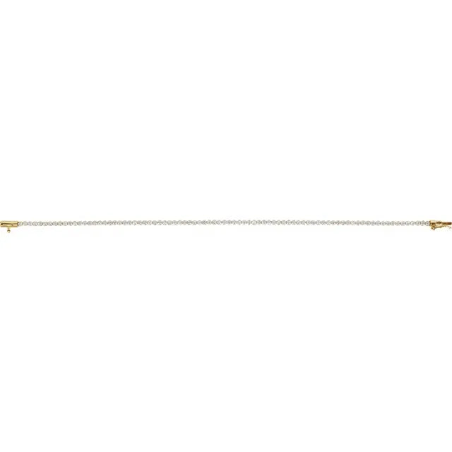 14K Yellow 1 5/8 CTW Lab Diamond Bracelet, Size 7 inches