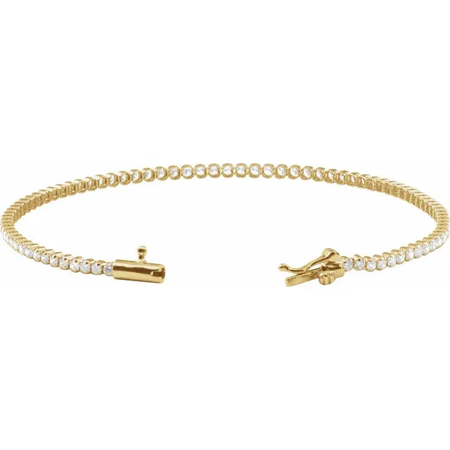 14K Yellow 1 5/8 CTW Lab Diamond Bracelet, Size 7 inches