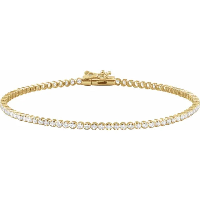 14K Yellow 1 5/8 CTW Lab Diamond Bracelet, Size 7 inches
