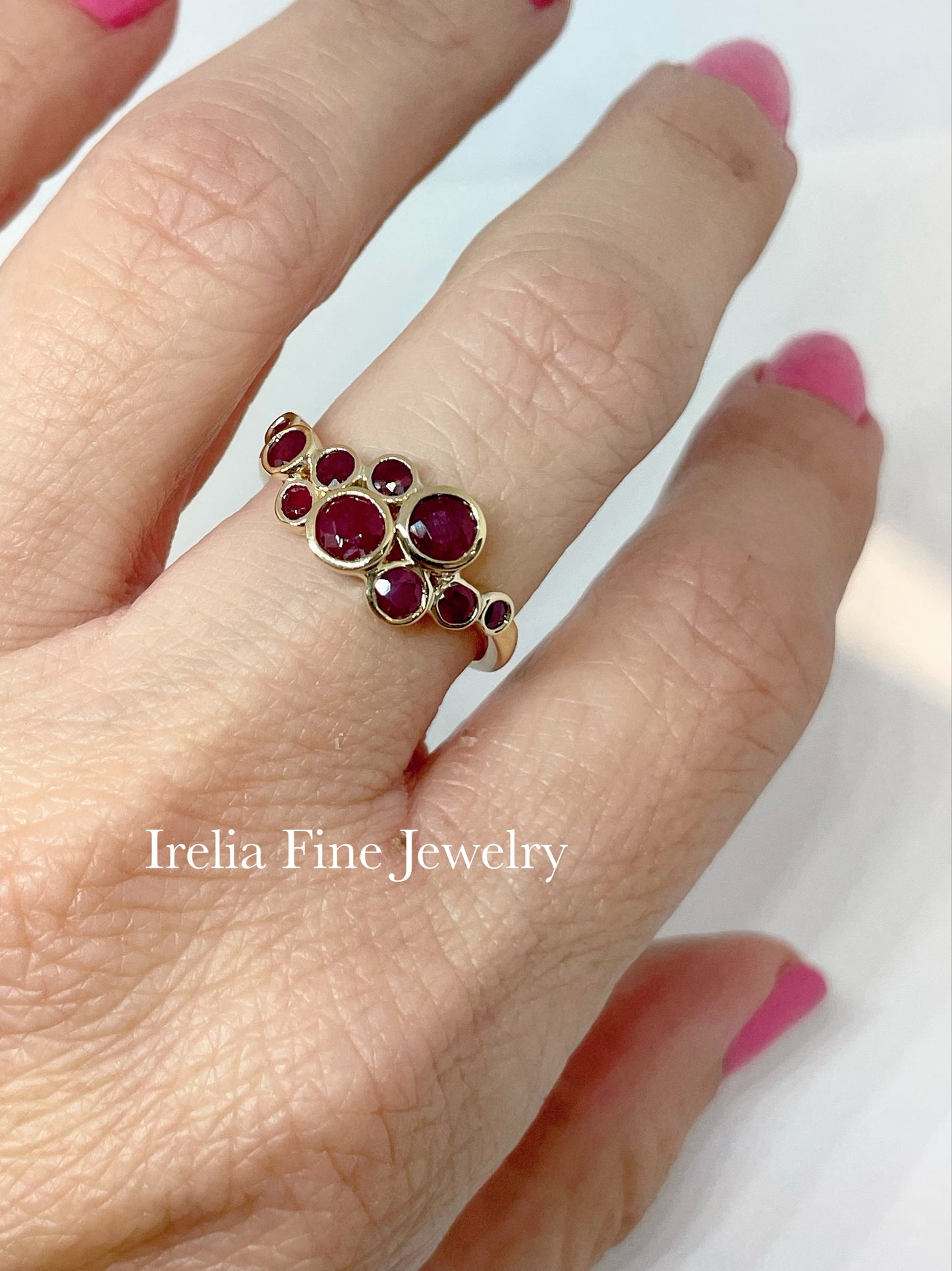 14K Yellow Gold Natural Madagascar Ruby Bezel-Set Ring- Size 7