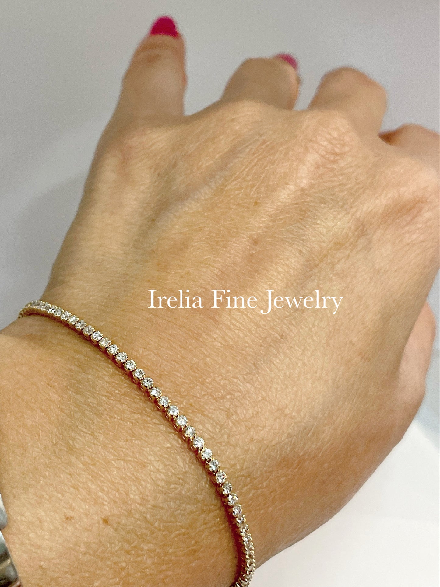 14K Yellow 1 5/8 CTW Lab Diamond Bracelet, Size 7 inches