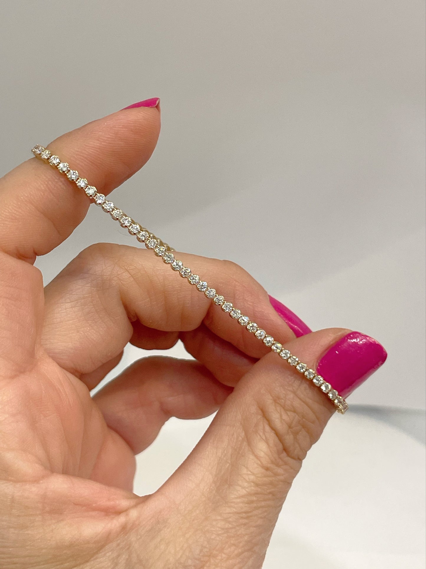 14K Yellow 1 5/8 CTW Lab Diamond Bracelet, Size 7 inches