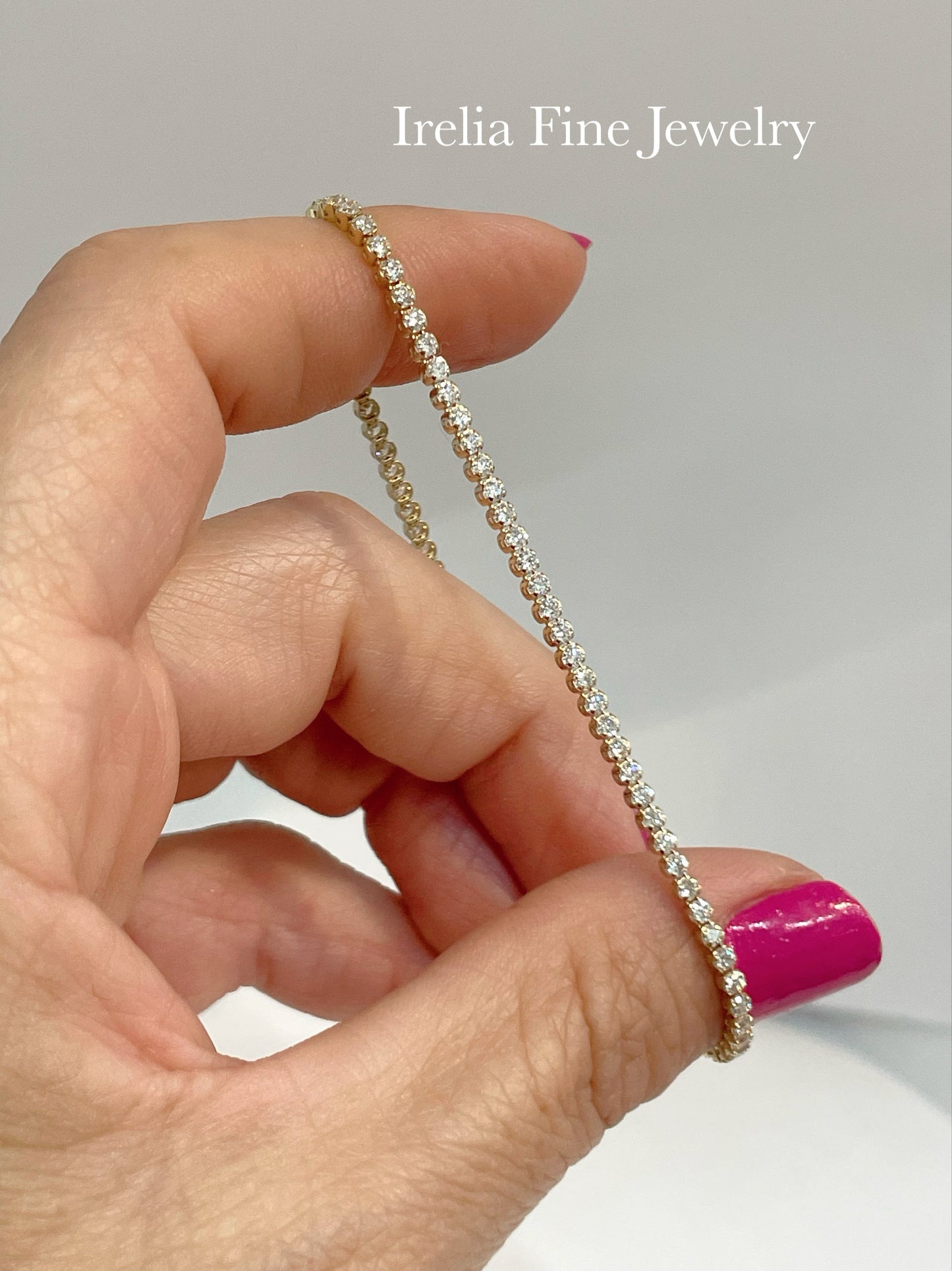 14K Yellow 1 5/8 CTW Lab Diamond Bracelet, Size 7 inches