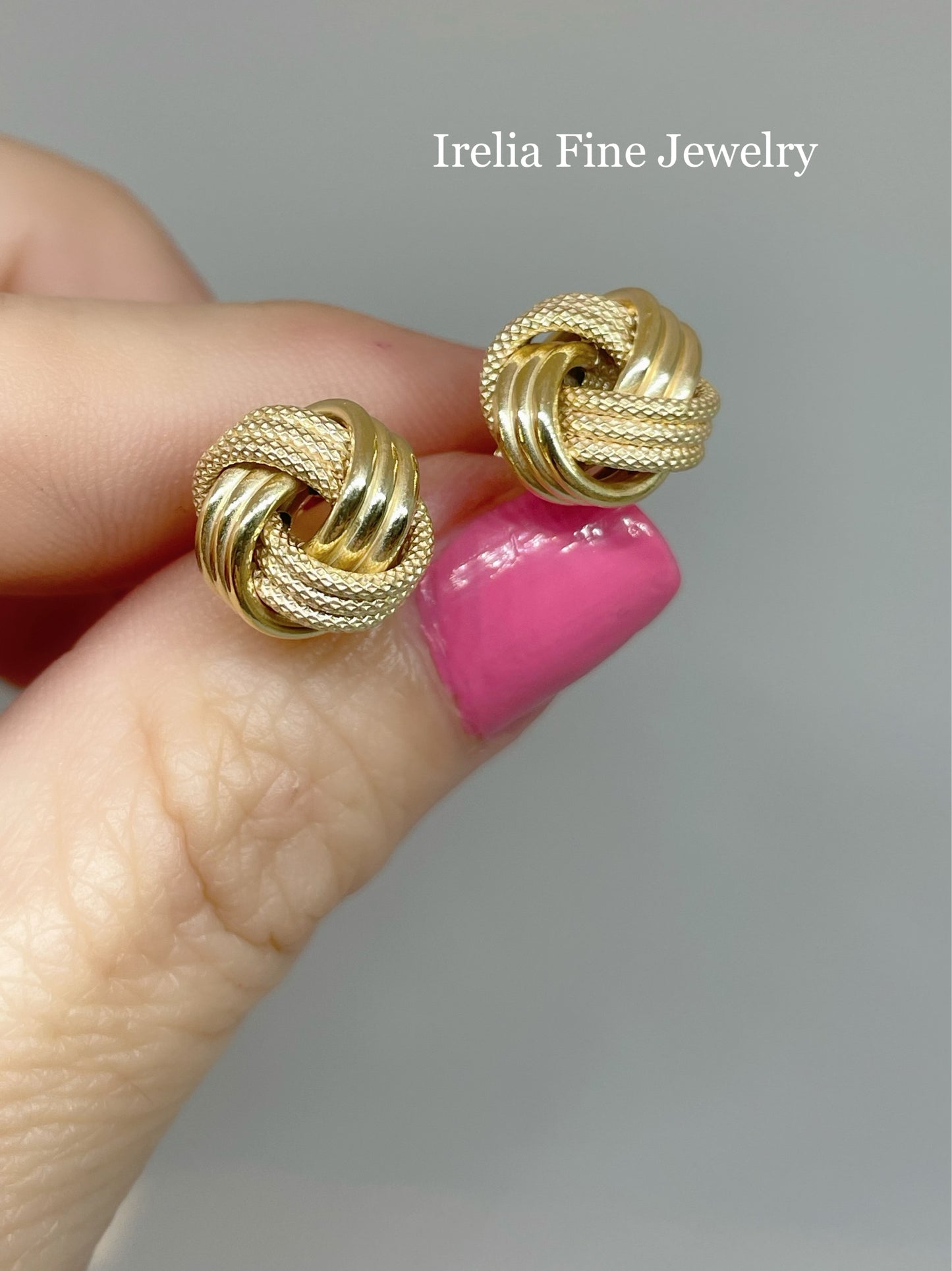 14k Yellow Gold Diamond Cut Love Knots, 3 Strands