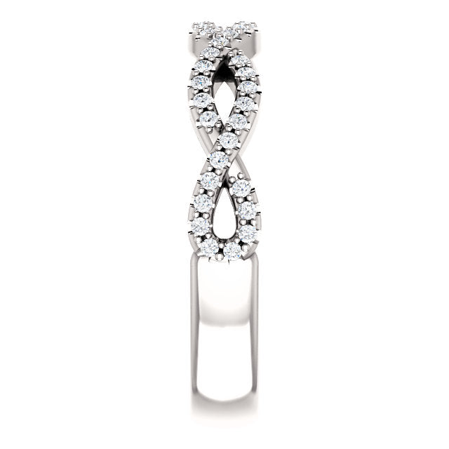 14K Gold 1/5 CTW Infinity Design Natural Diamond Band