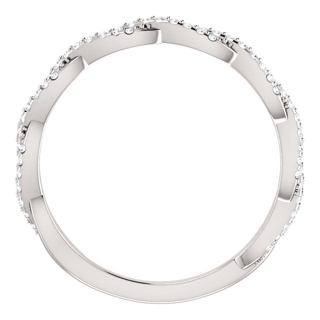 14K Gold 1/4 CTW Twisted Natural Diamond  Band