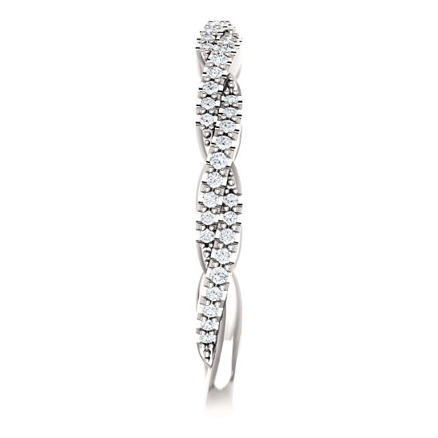 14K Gold 1/4 CTW Twisted Natural Diamond  Band