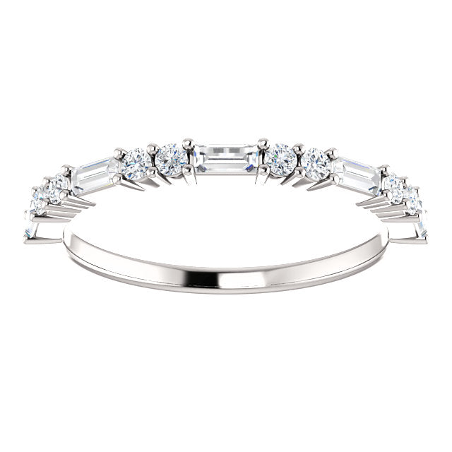 14K Gold 1/4 CTW Baguette Natural Diamond Wedding or Stackable Ring