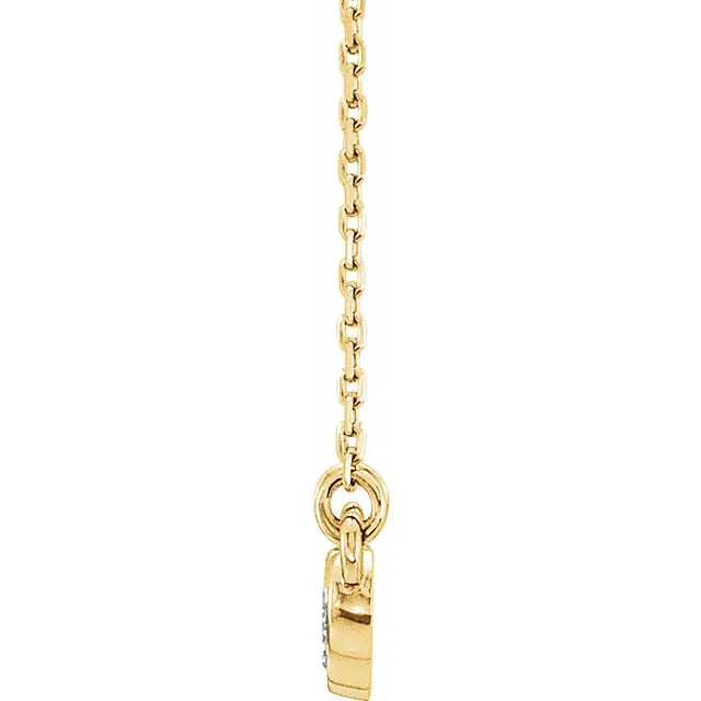 14K Yellow Gold 1/3 CTW Natural Diamond 5 Stone Bezel Pendant with 16-18" Necklace