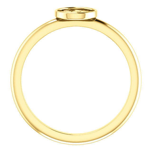 14K Yellow Gold Eye of Providence Stackable Ring - Ring Size 7