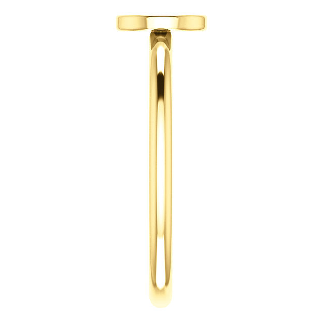 14K Yellow Gold Eye of Providence Stackable Ring - Ring Size 7