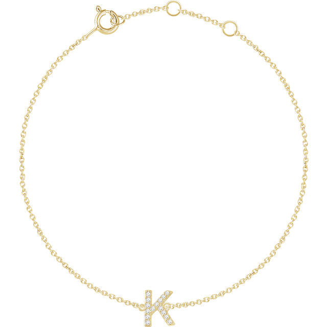 gold initial bracelet 