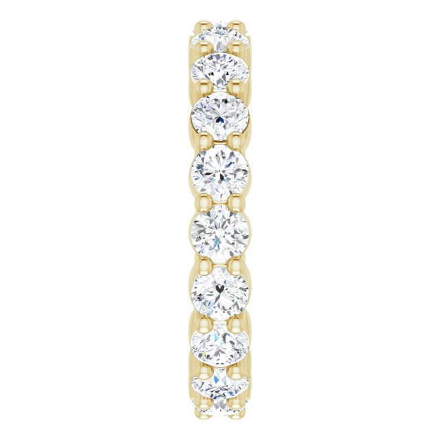 14K Gold 3 mm Round 1 3/4 carat Natural Diamond Eternity Band, Ring Size 7