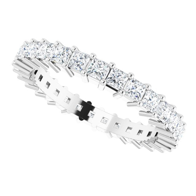 14K Gold 2 mm Princess Cut Diamond Eternity Band- Made to Order
