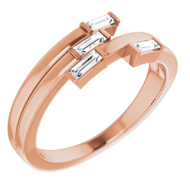Beautiful 14k White Gold Geometric Ring , this ring has 4 diamond with a total 1/4 carat in Baguette Diamonds measuring 3.75 x 1.50 mm 