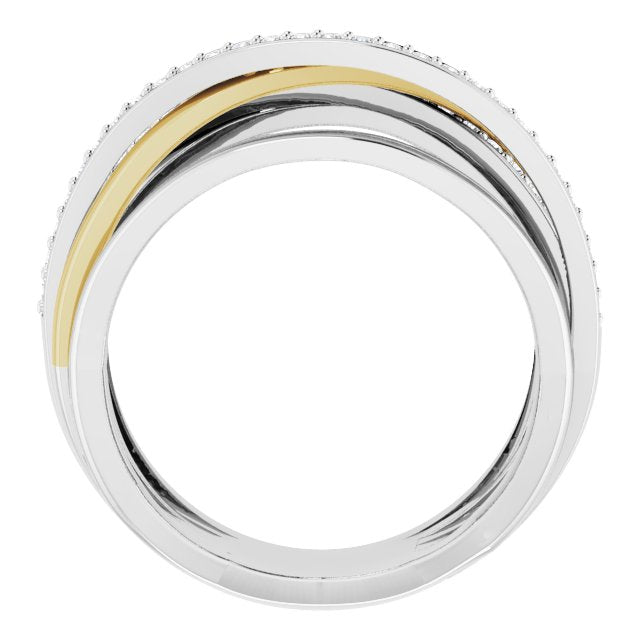 14K White/Yellow 1/2 CTW Natural Diamond Ring, Size 7