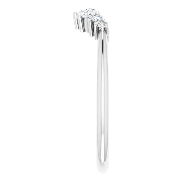 14K White 1/5 CTW Natural Diamond Petite Contoured Band