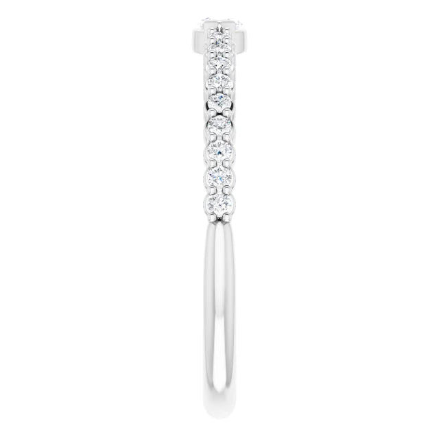 14K White Gold 1/4 CTW Marquise Natural Diamond Anniversary Band or Stackable Ring