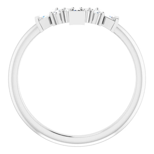 1/5 CTW Natural Diamond Contour Band, wedding Band 
