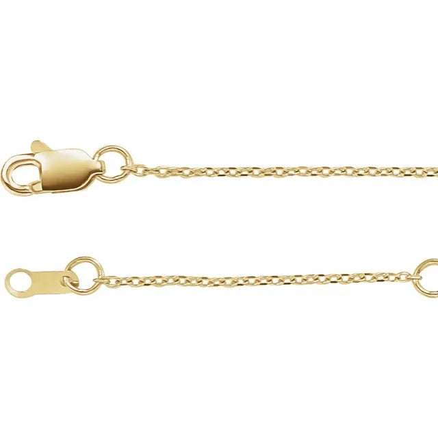 14K Yellow Gold Natural White Opal Cabochon Crescent Moon, comes with 14k yellow gold adjustable chain