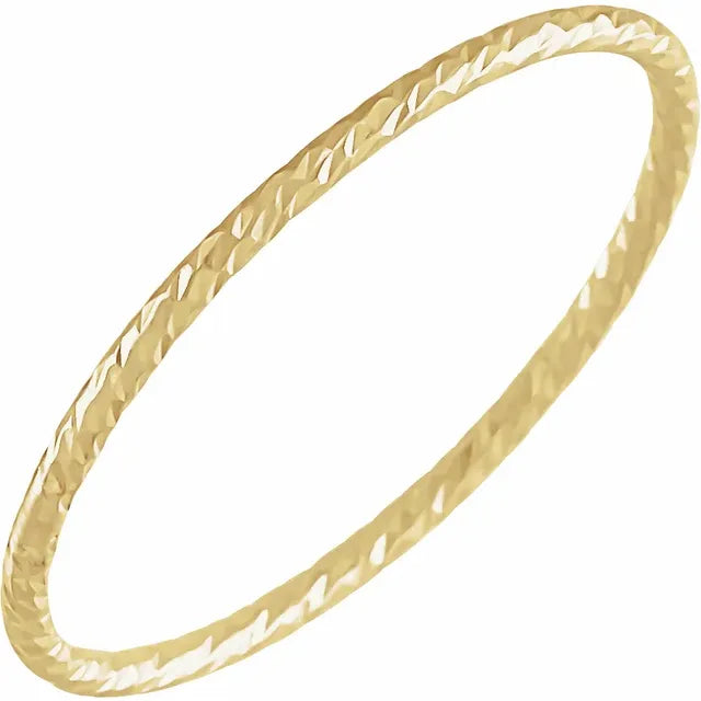 14K Yellow Stackable Ring, Skinny Stackable is 1 mm wide Size 5 -8