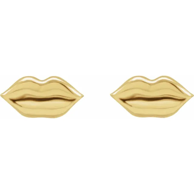 14k Yellow Gold Tiny  Lip Studs
