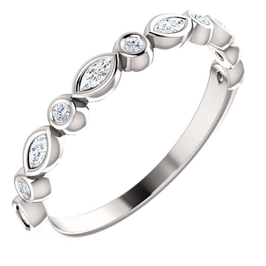 14K Gold 1/4 CTW Diamond  Wedding or Stackable Ring