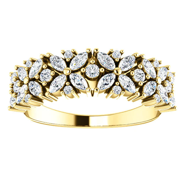14k  Gold 1/3 CTW Natural Diamond Ring with Negative Space, Ring size 7