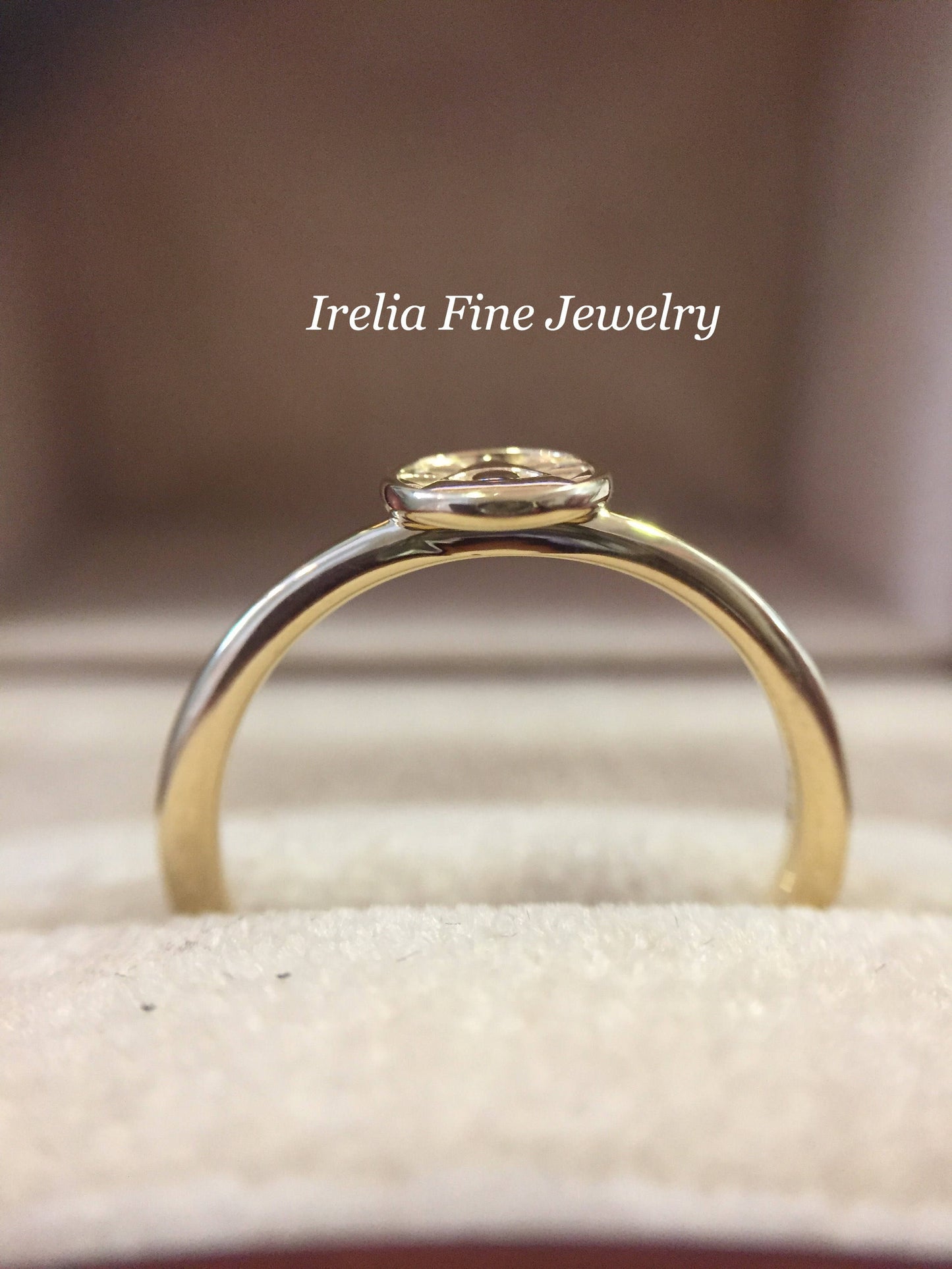 14K Yellow Gold Eye of Providence Stackable Ring - Ring Size 7