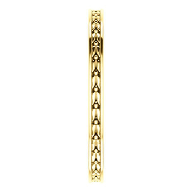14K Gold Sculptural Vintage Inspired Leaf Band