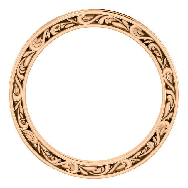 14K Gold Sculptural Vintage Inspired Leaf Band