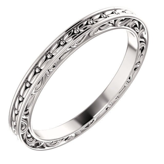 14K Gold Sculptural Vintage Inspired Leaf Band