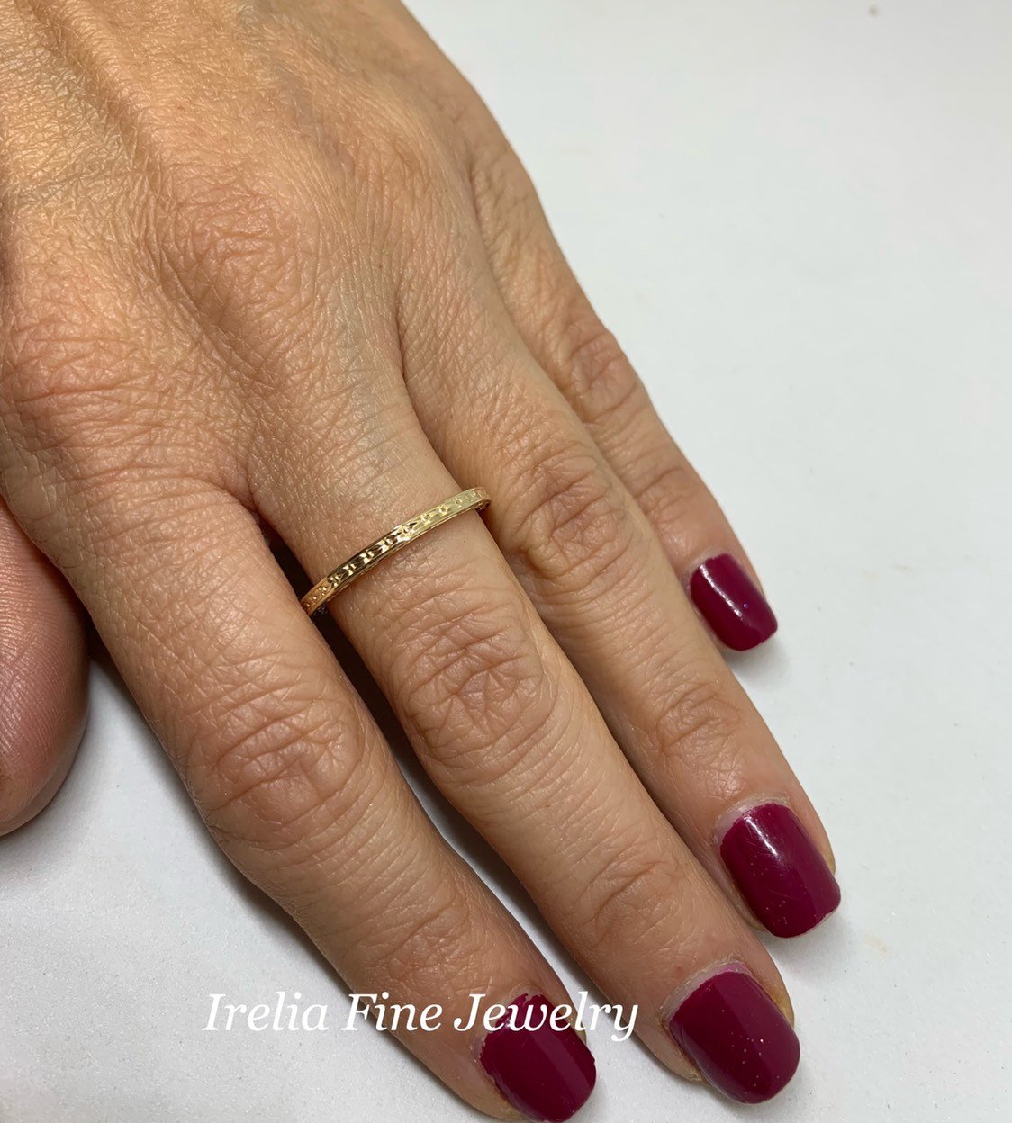 14K Gold Sculptural Vintage Inspired Leaf Band