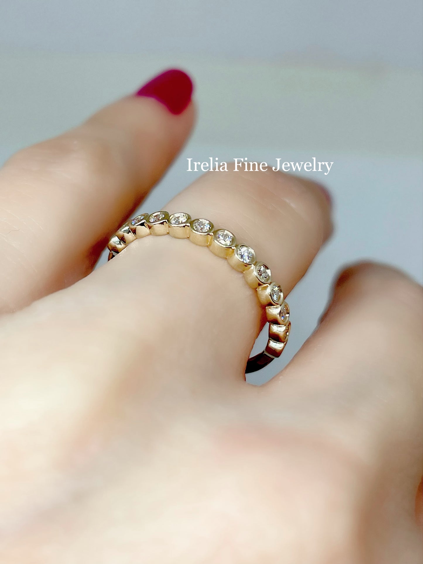 14K Gold 1/5 CTW Bezel Set Natural Diamond Stackable Ring