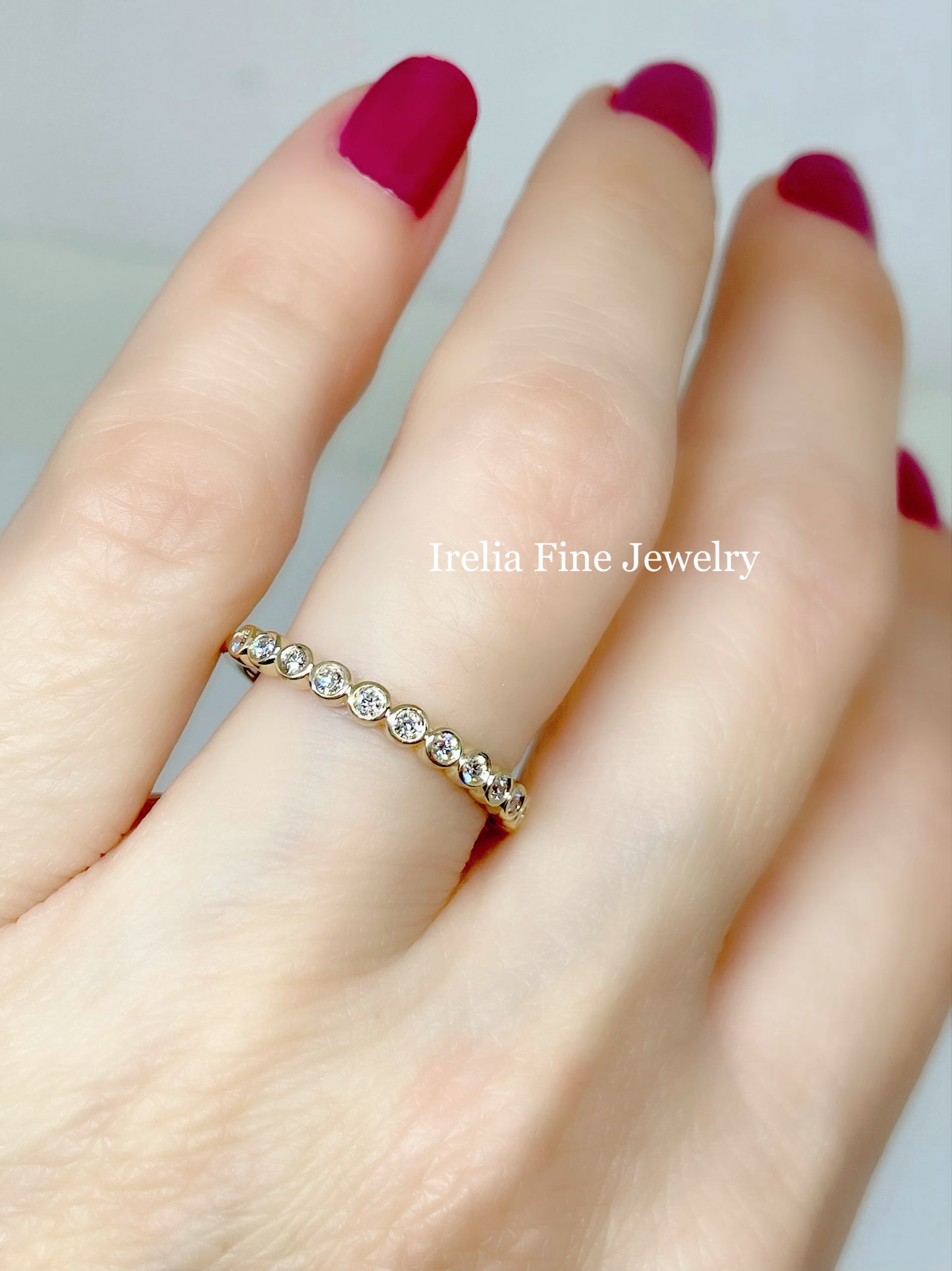 14K Gold 1/5 CTW Bezel Set Natural Diamond Stackable Ring