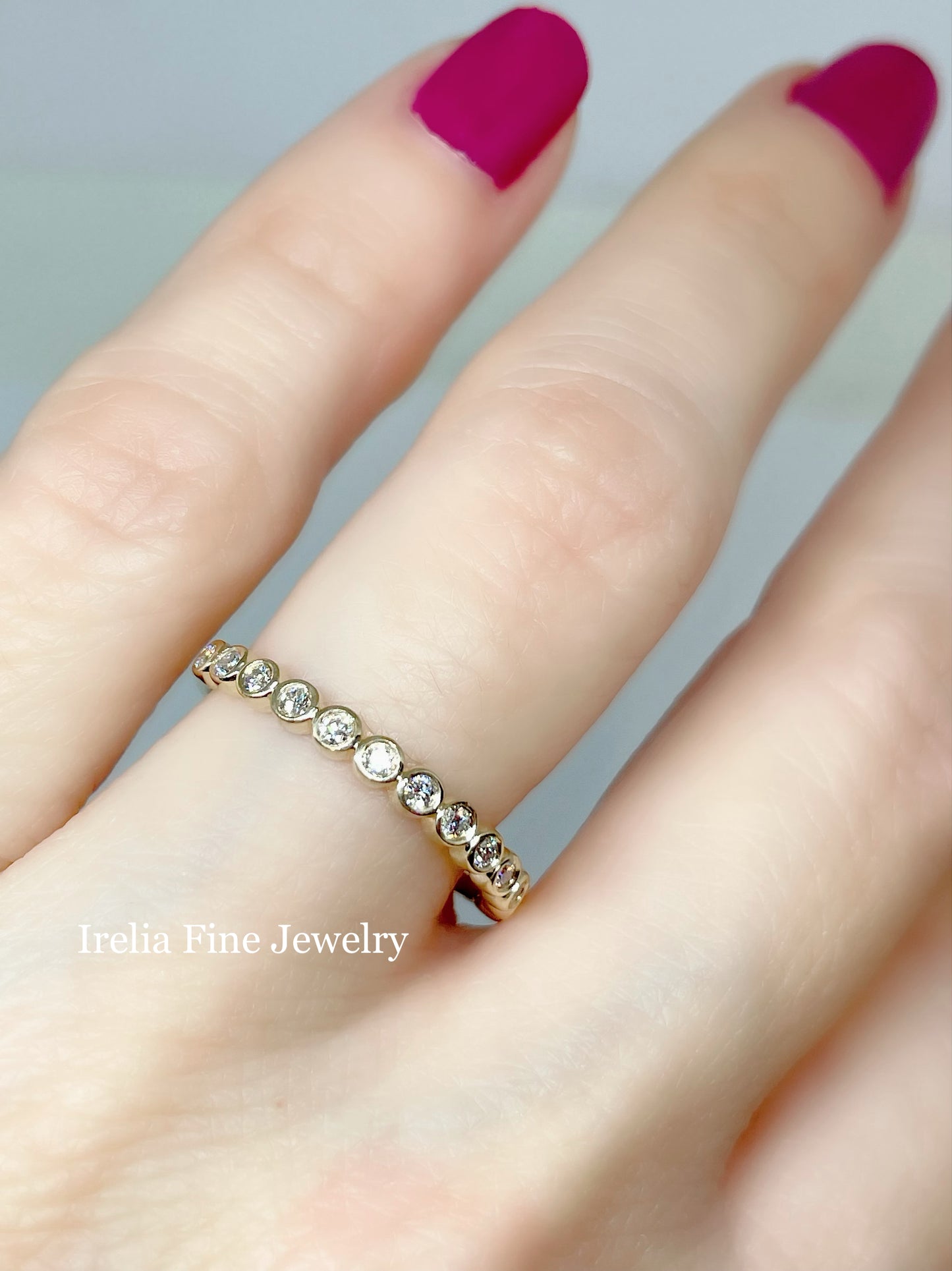 14K Gold 1/5 CTW Bezel Set Natural Diamond Stackable Ring