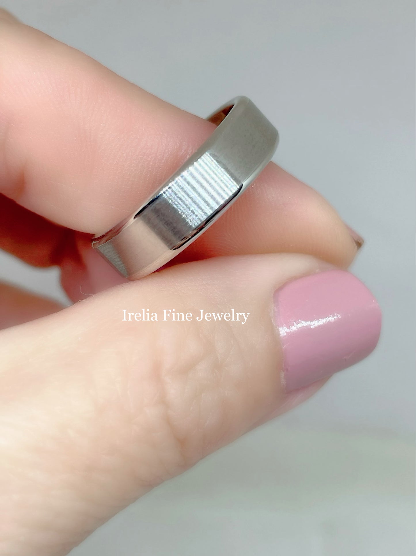 CrownRing Collection - 14k White Gold 6mm Flat Edge With Satin Finish