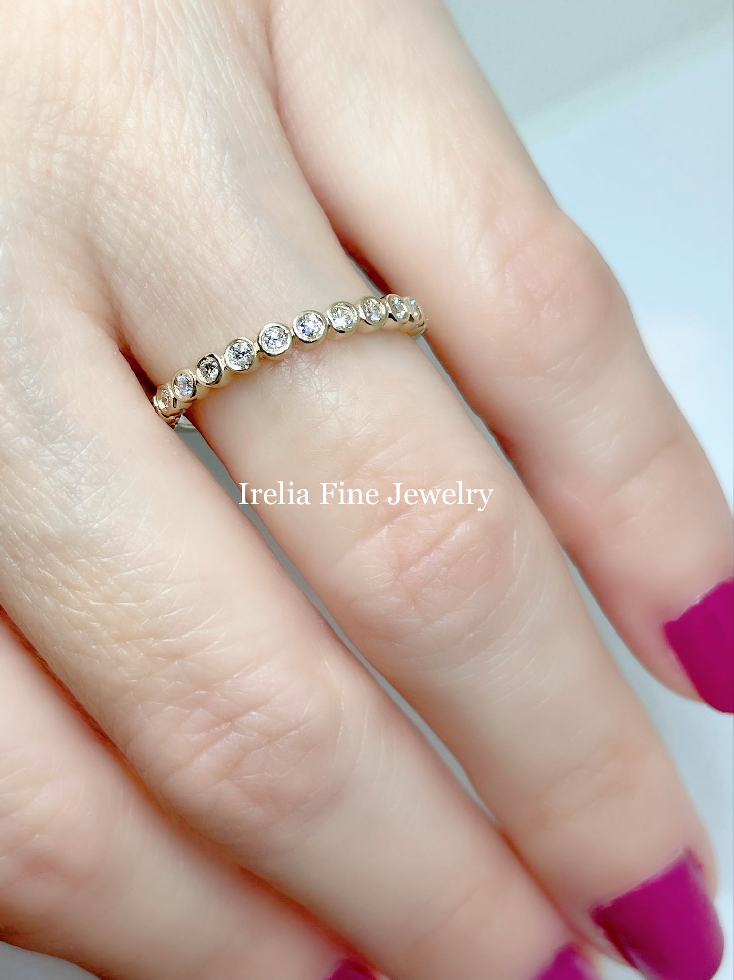 14K Gold 1/5 CTW Bezel Set Natural Diamond Stackable Ring