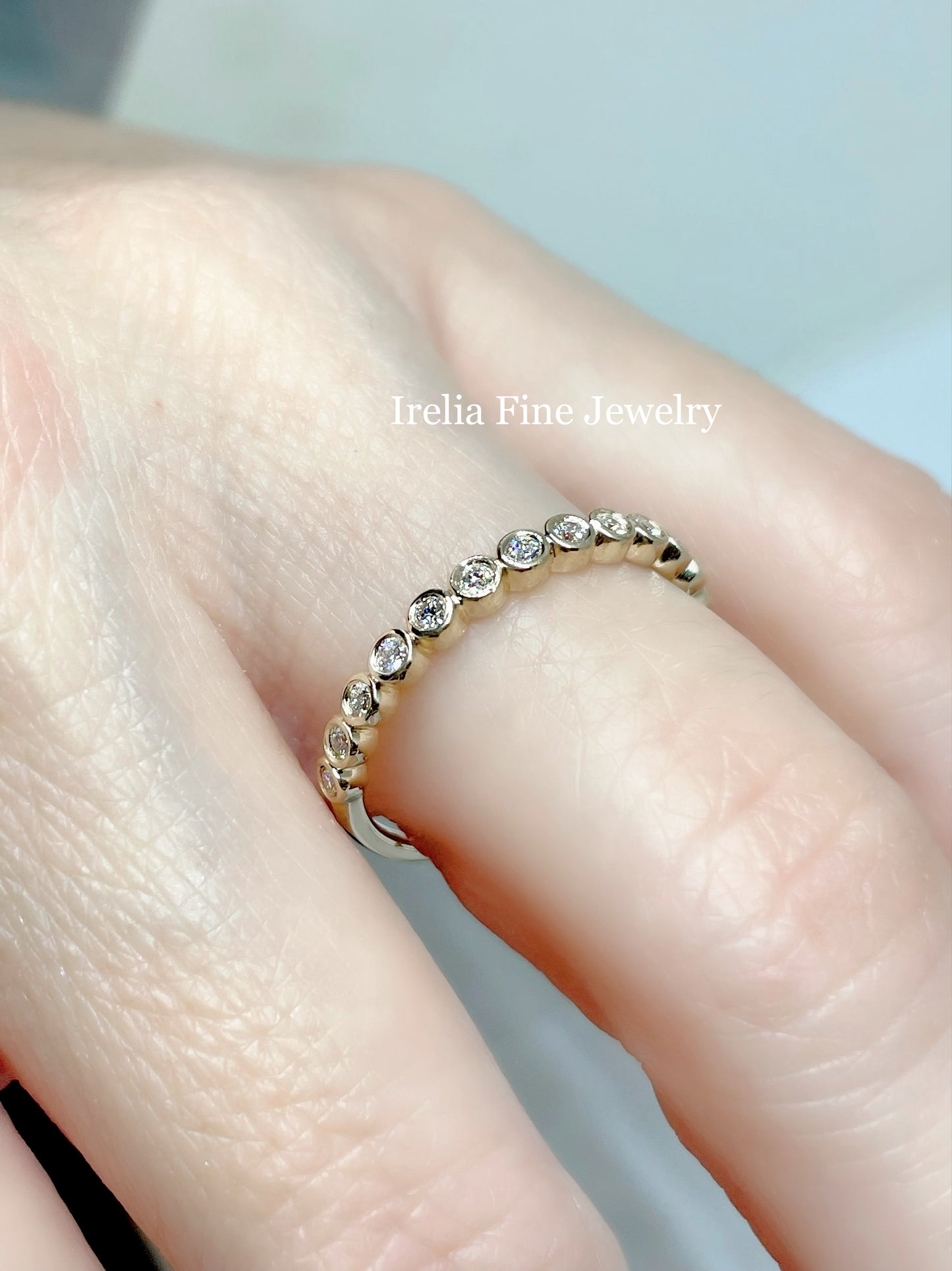 14K Gold 1/5 CTW Bezel Set Natural Diamond Stackable Ring