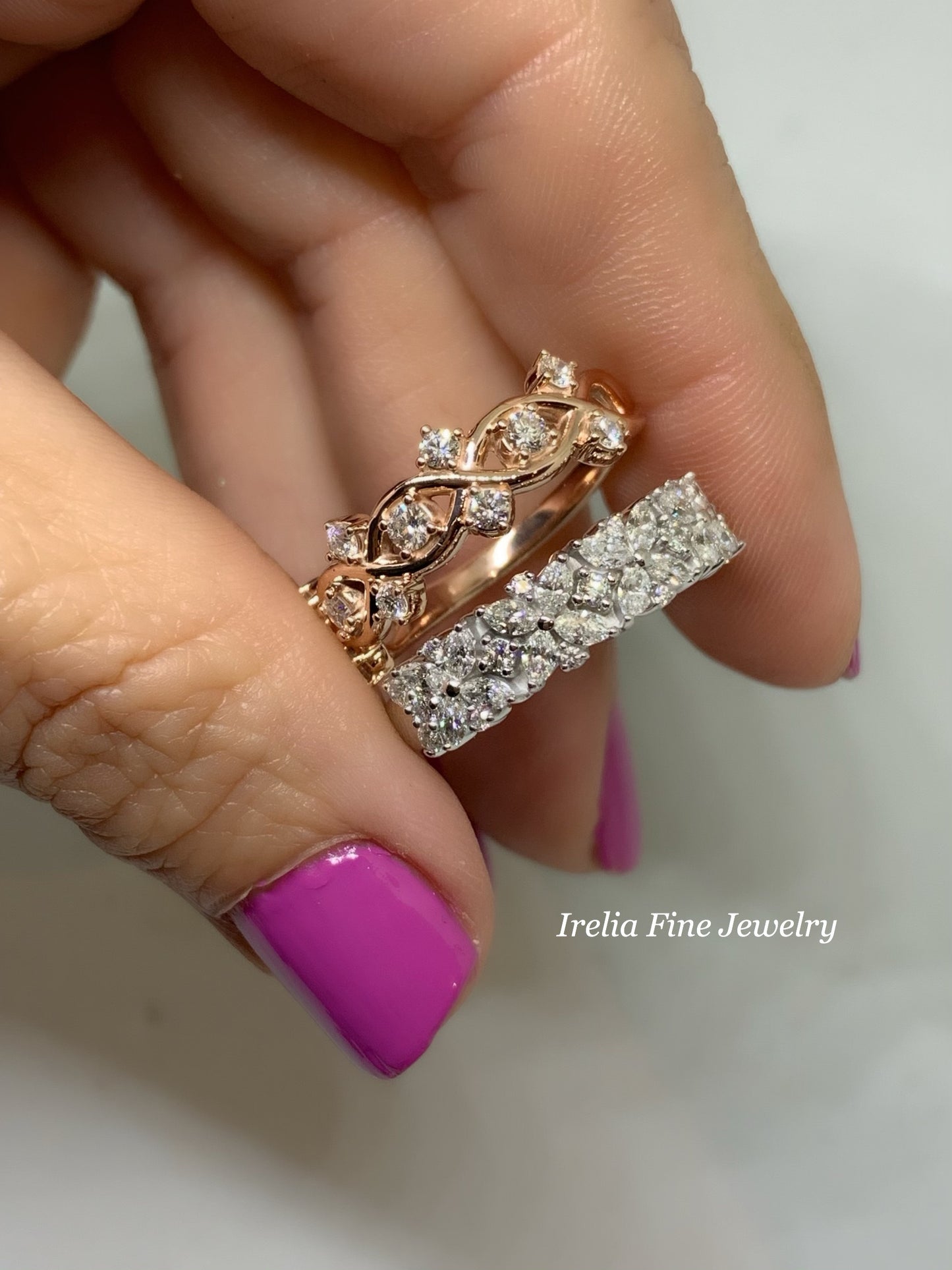 14k Gold 3/4 Diamond Anniversary Band, Ring Size 7