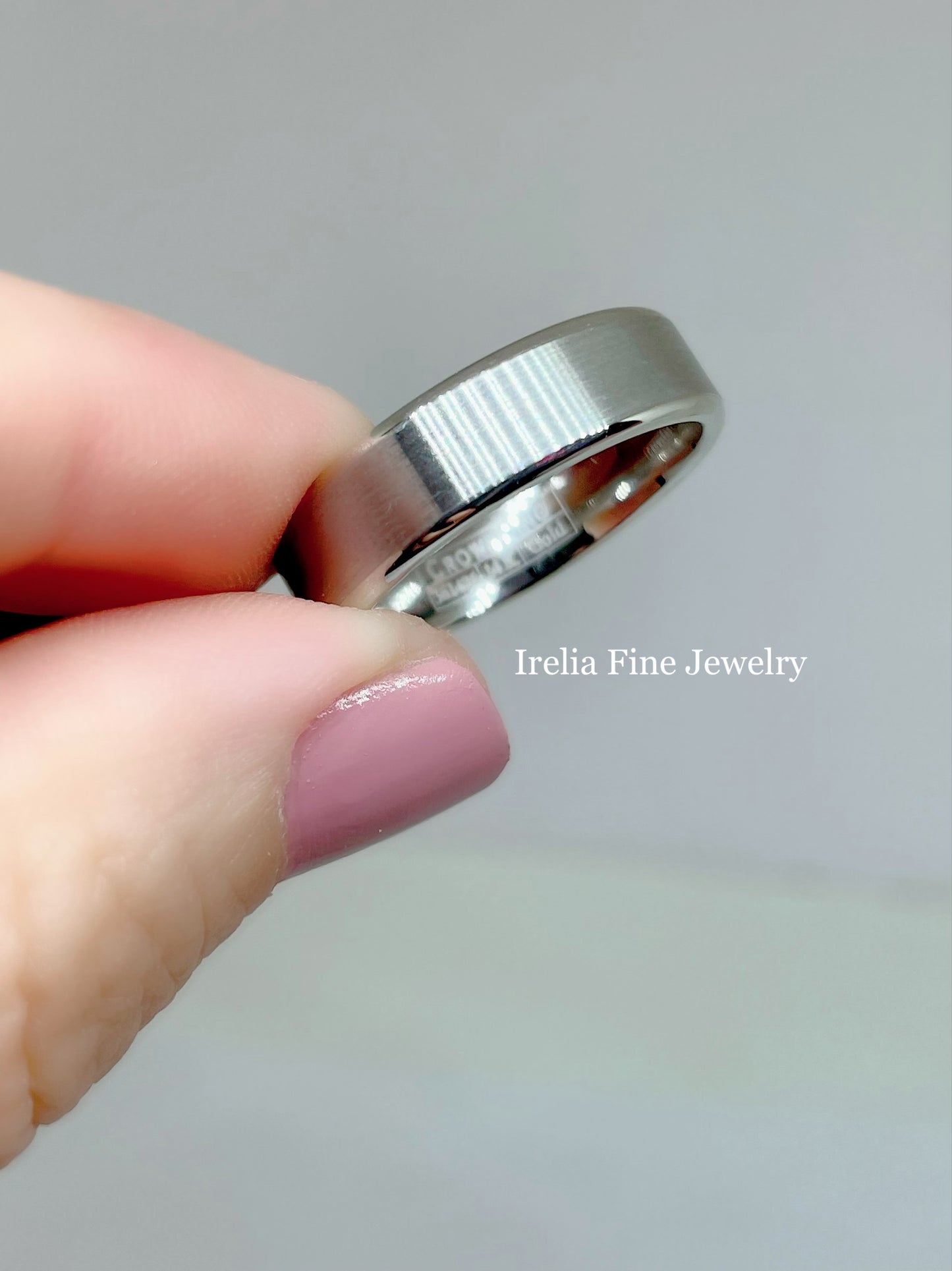 CrownRing Collection - 14k White Gold 6mm Flat Edge With Satin Finish
