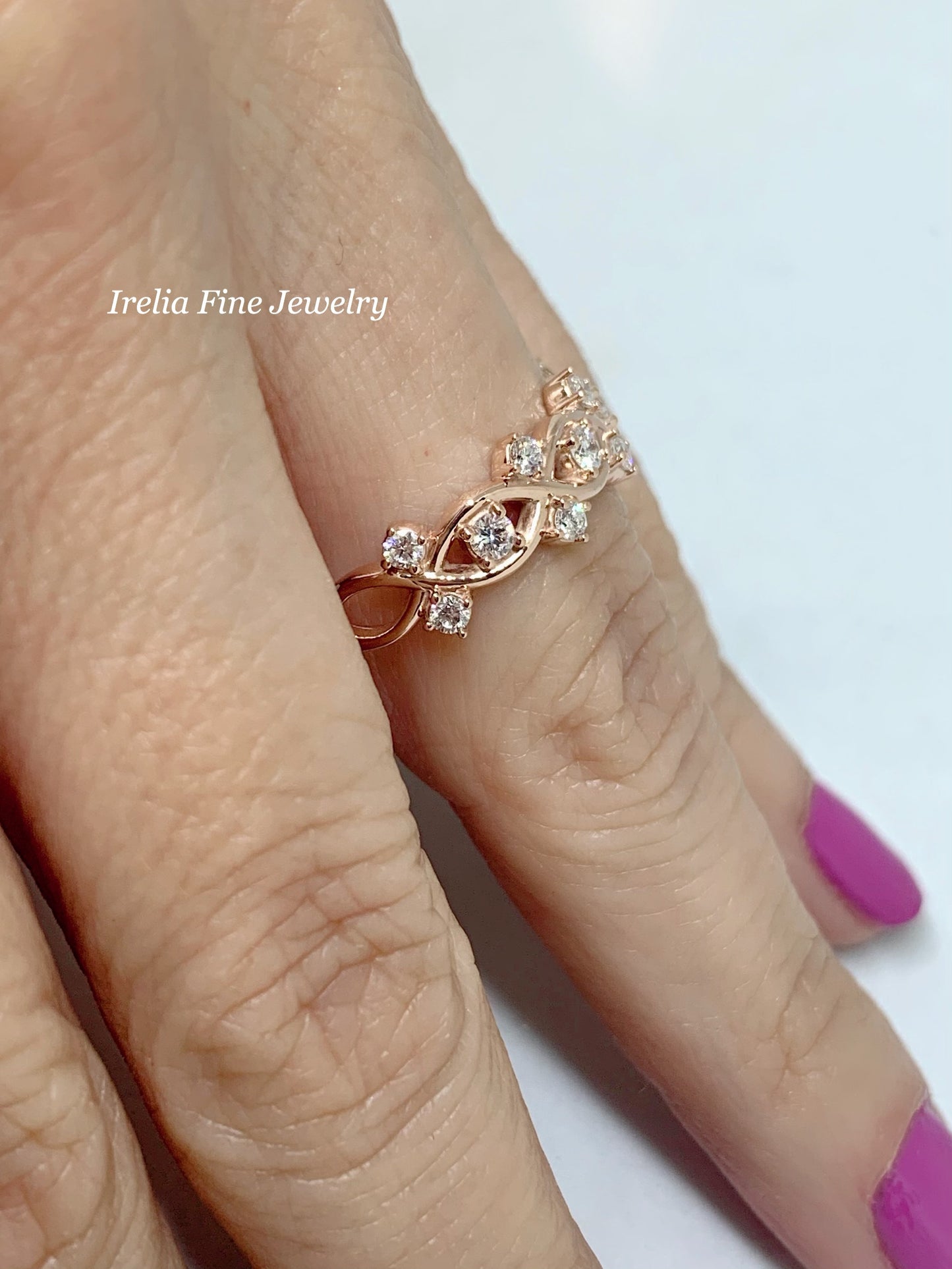 14k Gold 3/4 Diamond Anniversary Band, Ring Size 7